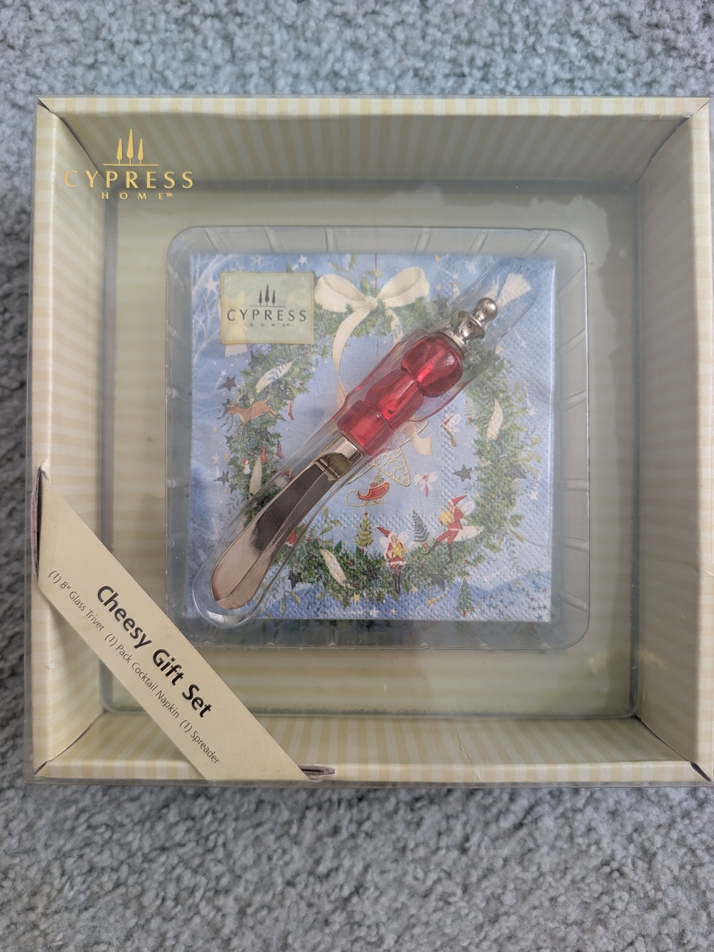 Cypress Home Red Cheese Spreader - Cheesy Gift Set